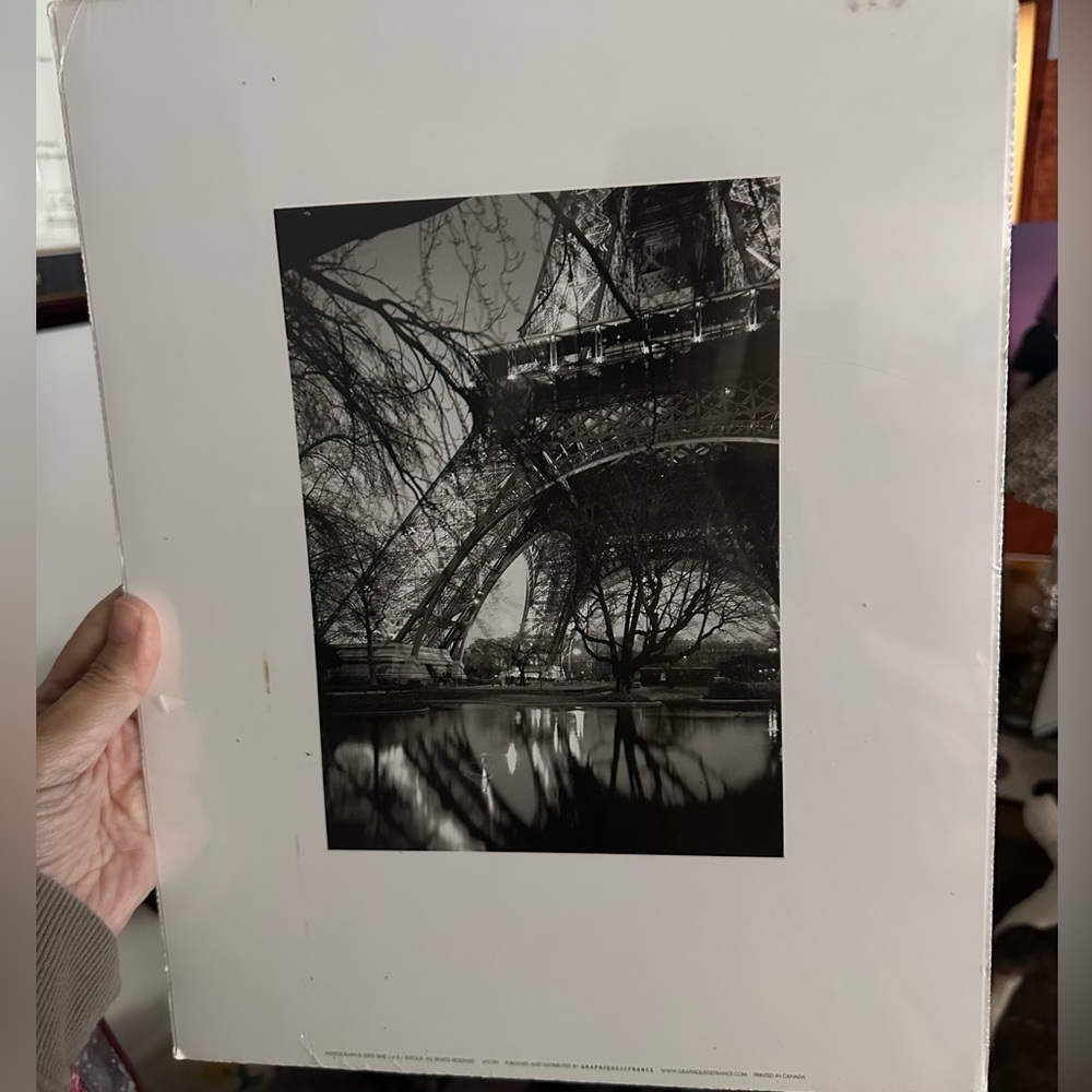 artis Black and White Eiffel Tower Photography Print